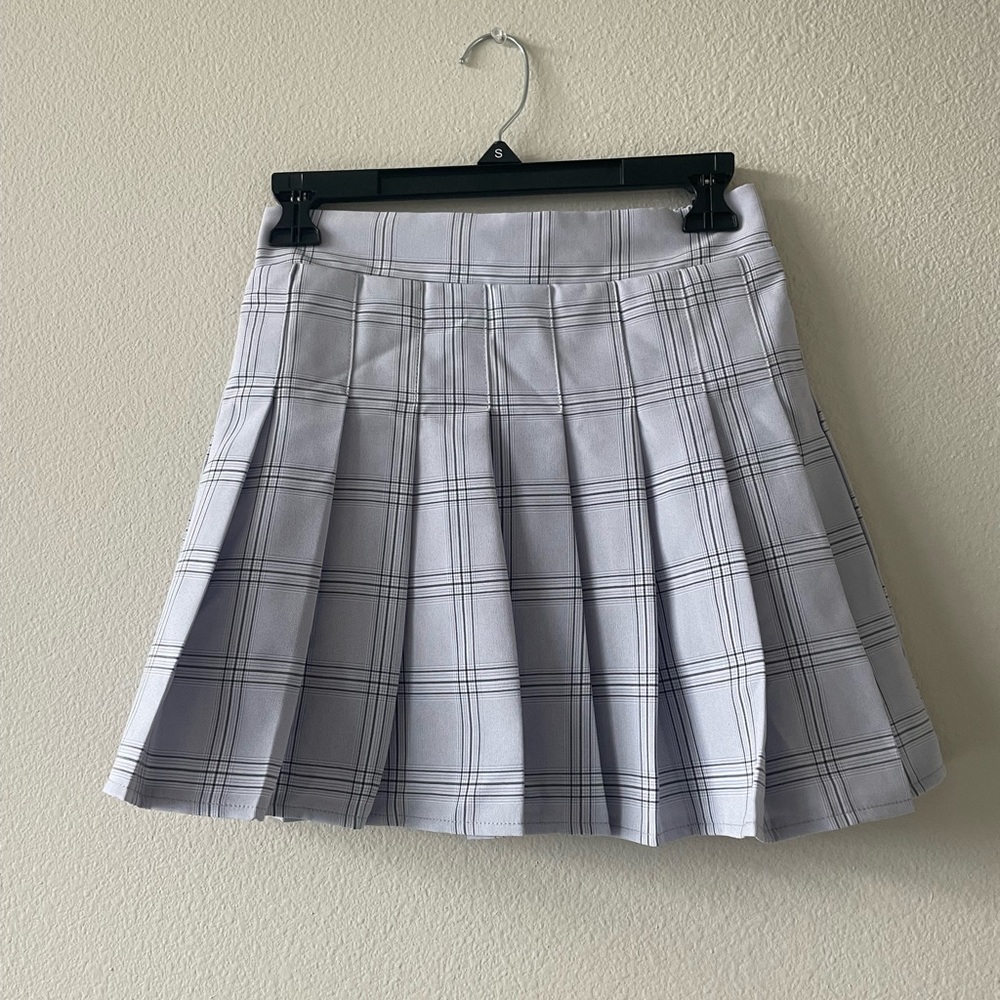 American Threads Purple Plaid Pleated Skirt - Size S